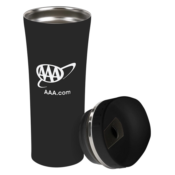 14 oz. double wall stainless steel tumbler with twist-on sliding lid.... from ASI 40261 Berney-Karp Inc / Creative Source