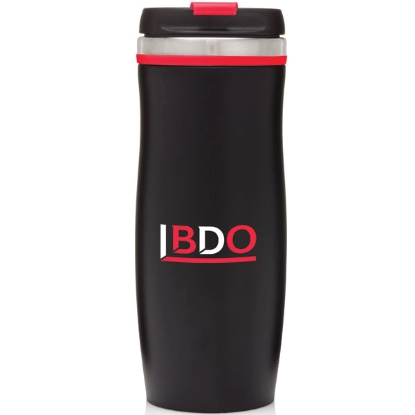 16 oz. stainless steel tumbler with matted textured finish, threaded snap-fit... from ASI 39820 Opusline (Benmex) / Opus Line