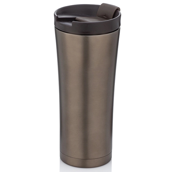 16 ounce stainless steel double walled travel tumbler with flip top... from ASI 39820 Opusline (Benmex) / Opus Line