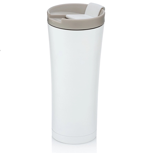 16 ounce stainless steel double walled travel tumbler with flip top... from ASI 39820 Opusline (Benmex) / Opus Line