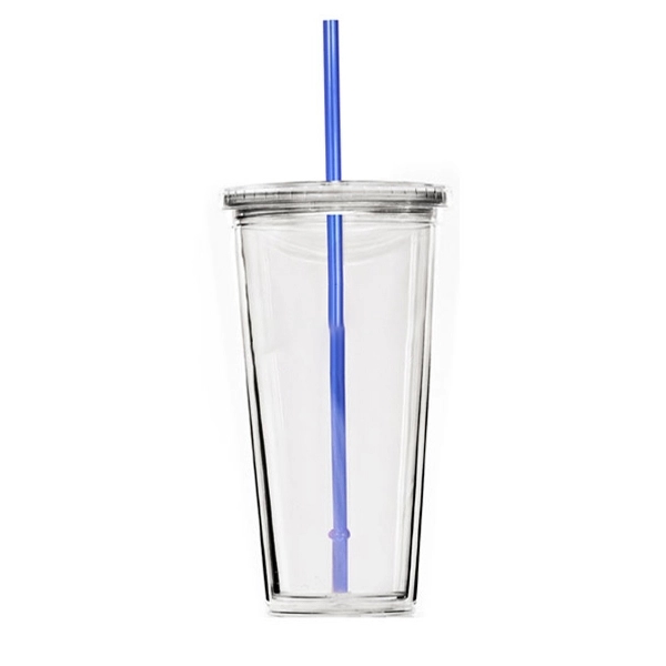 20 ounce double wall acrylic tumbler with screw-top lid and straw.... from ASI 39820 Opusline (Benmex) / Opus Line