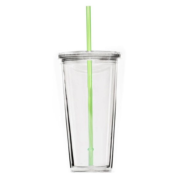 20 ounce double wall acrylic tumbler with screw-top lid and straw.... from ASI 39820 Opusline (Benmex) / Opus Line