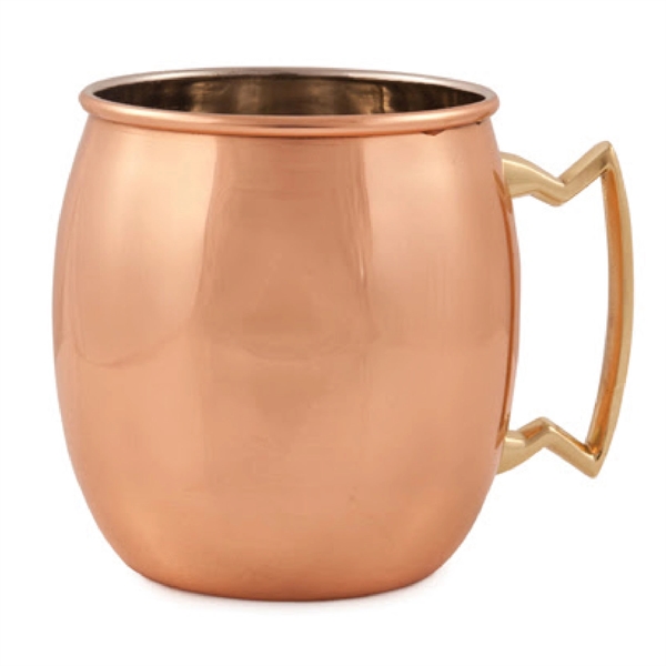 16 ounce copper coated stainless steel Moscow Mule mug with C-shaped... from ASI 39820 Opusline (Benmex) / Opus Line