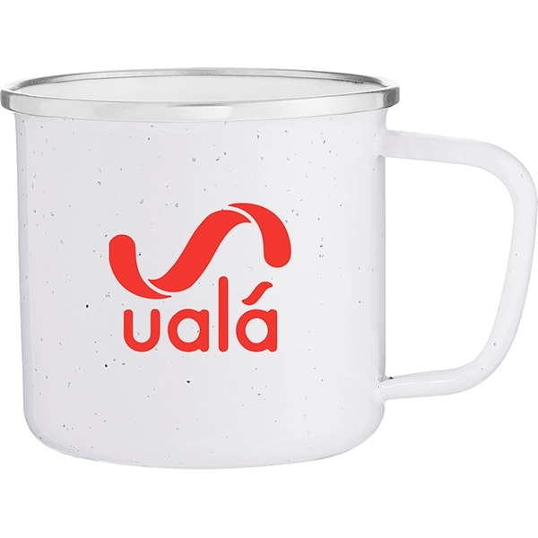13 oz single wall enamel mug with stainless steel rim and... from ASI 51197 ETS Express, LLC