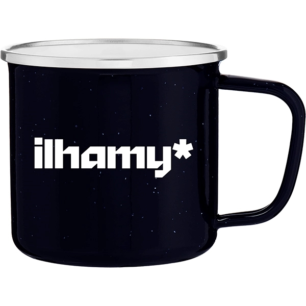 13 oz single wall enamel mug with stainless steel rim and... from ASI 51197 ETS Express, LLC