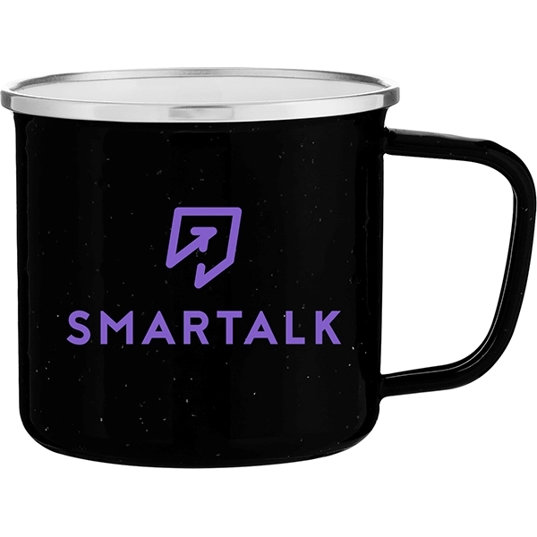 13 oz single wall enamel mug with stainless steel rim and... from ASI 51197 ETS Express, LLC