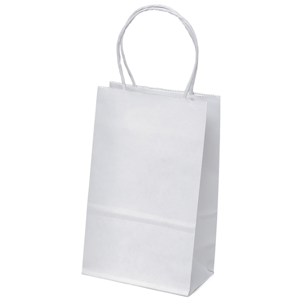 White kraft paper shopper with twisted paper handles and serrated cut... from ASI 37940 Bag Makers Inc