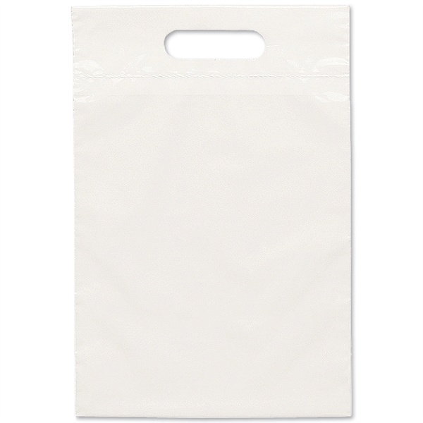 Eco-friendly 2.5 mil. plastic fold-over reinforced die cut handle bag.... from ASI 37940 Bag Makers Inc