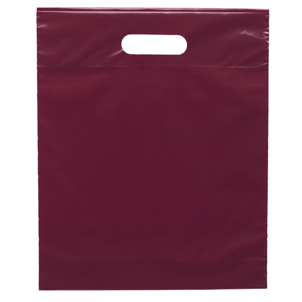 2.5 mil. low-density plastic bag with reinforced die cut handles.... from ASI 37940 Bag Makers Inc