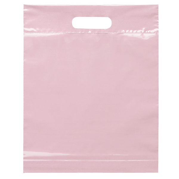 2.5 mil. low-density plastic bag with reinforced die cut handles.... from ASI 37940 Bag Makers Inc