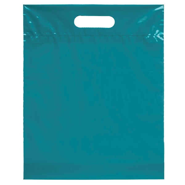 2.5 mil. low-density plastic bag with reinforced die cut handles.... from ASI 37940 Bag Makers Inc