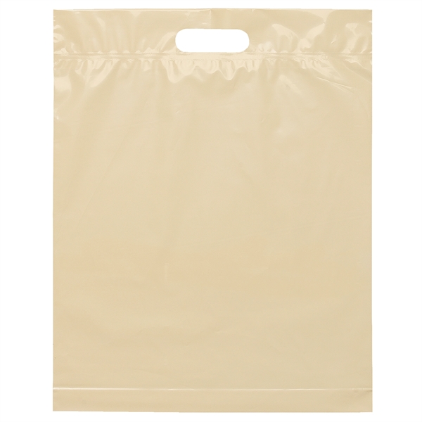 2.5 mil. low-density plastic bag with reinforced die cut handles.... from ASI 37940 Bag Makers Inc