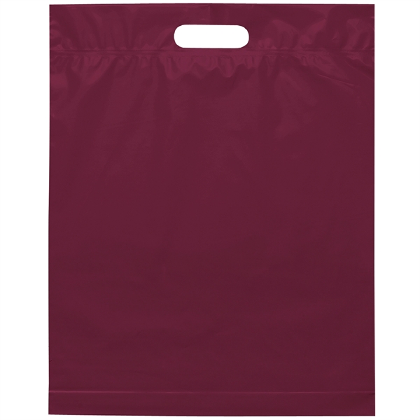 2.5 mil. low-density plastic bag with reinforced die cut handles.... from ASI 37940 Bag Makers Inc