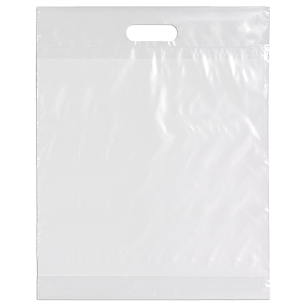 2.5 mil. low-density plastic bag with reinforced die cut handles.... from ASI 37940 Bag Makers Inc