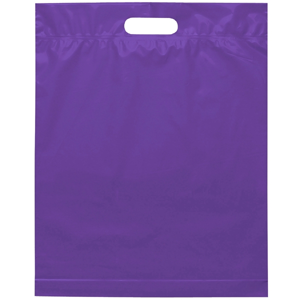 2.5 mil. low-density plastic bag with reinforced die cut handles.... from ASI 37940 Bag Makers Inc