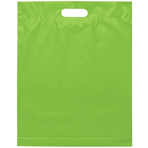 2.5 mil. low-density plastic bag with reinforced die cut handles.... from ASI 37940 Bag Makers Inc