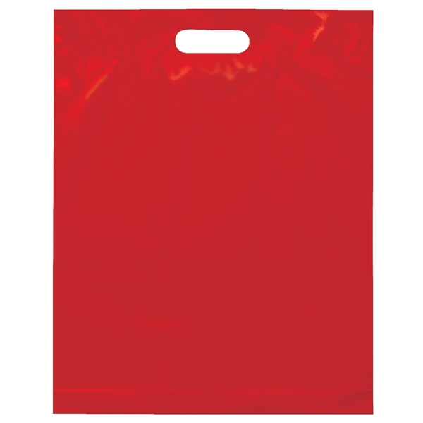 2.5 mil. low-density plastic bag with reinforced die cut handles.... from ASI 37940 Bag Makers Inc