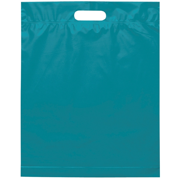 2.5 mil. low-density plastic bag with reinforced die cut handles.... from ASI 37940 Bag Makers Inc