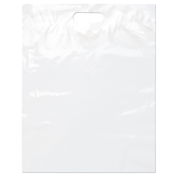 2.5 mil. low-density plastic bag with reinforced die cut handles.... from ASI 37940 Bag Makers Inc