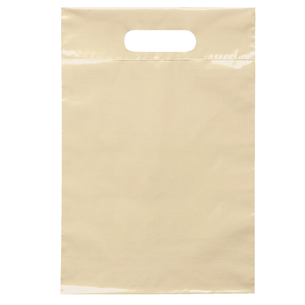 2.5 mil. low-density plastic bag with reinforced die cut handles.... from ASI 37940 Bag Makers Inc