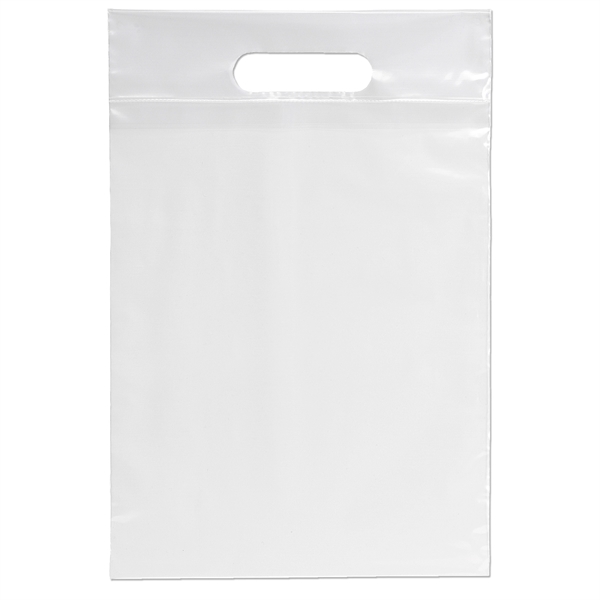 2.5 mil. low-density plastic bag with reinforced die cut handles.... from ASI 37940 Bag Makers Inc