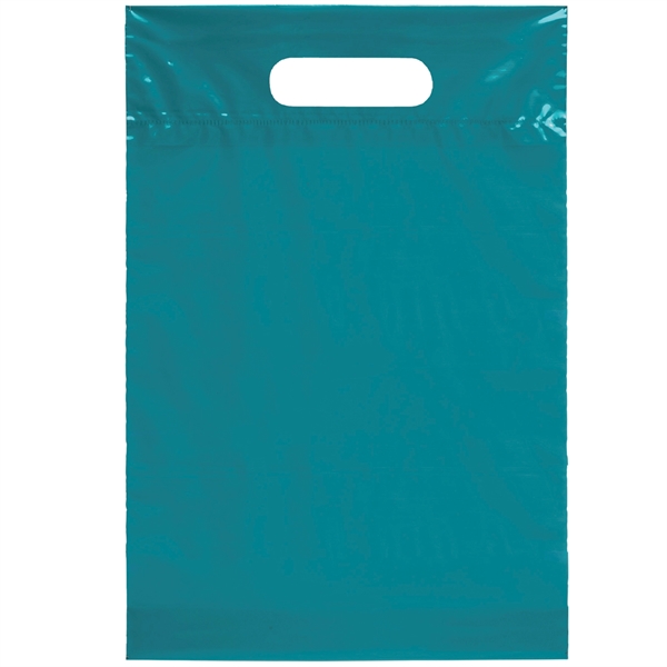 2.5 mil. low-density plastic bag with reinforced die cut handles.... from ASI 37940 Bag Makers Inc