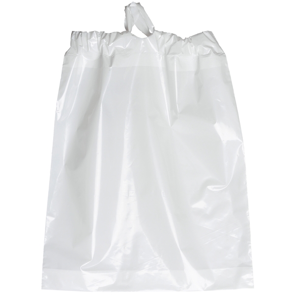 Low-density plastic bag with poly-draw handles.... from ASI 37940 Bag Makers Inc