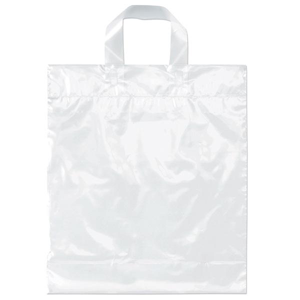 Low-density plastic bag with sturdy, fused soft loop handles.... from ASI 37940 Bag Makers Inc