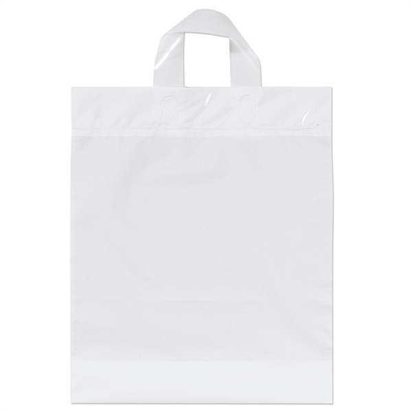 Low-density plastic bag with sturdy, fused soft loop handles.... from ASI 37940 Bag Makers Inc