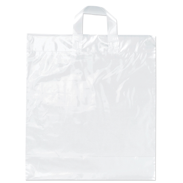 Low-density plastic bag with sturdy, fused soft loop handles.... from ASI 37940 Bag Makers Inc