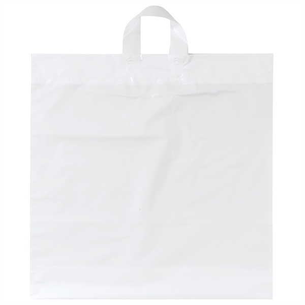 Low-density plastic bag with sturdy, fused soft loop handles.... from ASI 37940 Bag Makers Inc