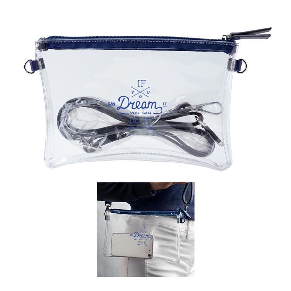 9 5/16" x 5 7/8" x 1" clear crossbody tote with... from ASI 62190 Illini