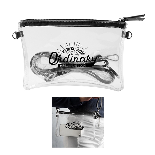 9 5/16" x 5 7/8" x 1" clear crossbody tote with... from ASI 62190 Illini