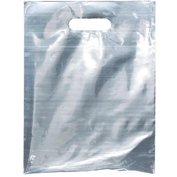 2.5 mil. reflective plastic bag with die cut handle and stock... from ASI 37940 Bag Makers Inc