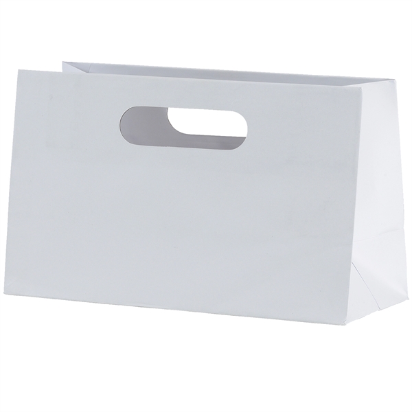 Heavyweight matte-laminated bag with fold-over die cut handles.... from ASI 37940 Bag Makers Inc
