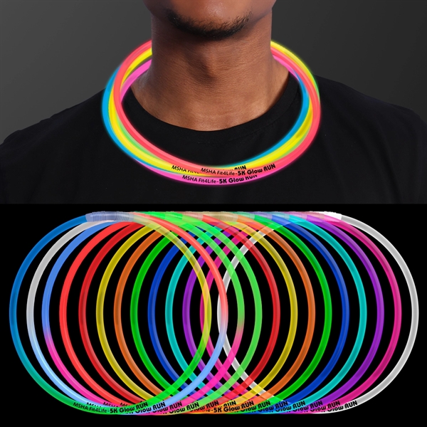 22" glow necklace with plastic connectors; Blank and Imprinted Pricing... from ASI 34194 ALightPromos / Alight Promotional Products