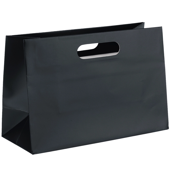 Heavyweight matte-laminated bag with fold-over die cut handles.... from ASI 37940 Bag Makers Inc