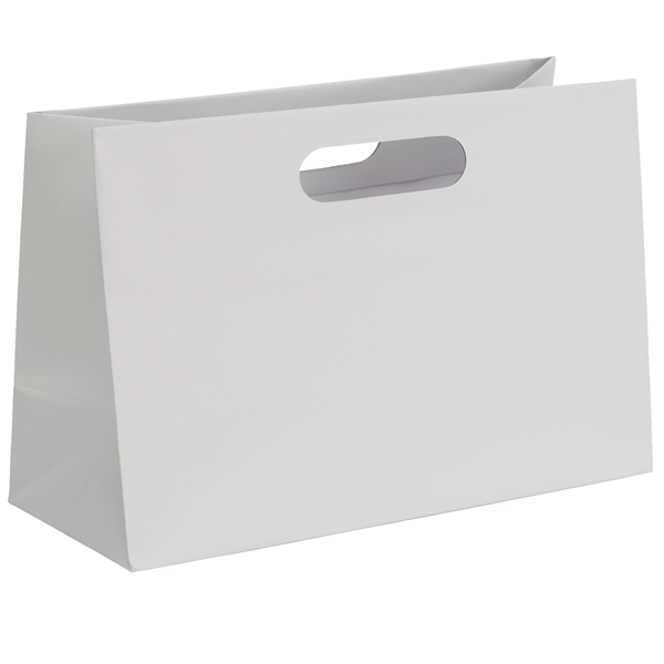 Heavyweight matte-laminated bag with fold-over die cut handles.... from ASI 37940 Bag Makers Inc