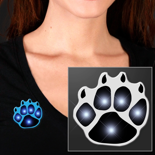 Blank or Imprinted flashing paw print body light pins with military... from ASI 34194 ALightPromos / Alight Promotional Products