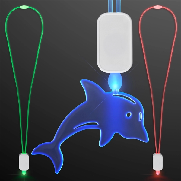 LED Lanyards with Acrylic Dolphin Pendant.... from ASI 34194 ALightPromos / Alight Promotional Products