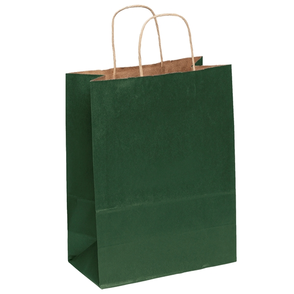 Matte paper shopper with a serrated cut top and twisted paper... from ASI 37940 Bag Makers Inc