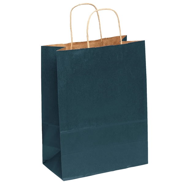Matte paper shopper with a serrated cut top and twisted paper... from ASI 37940 Bag Makers Inc