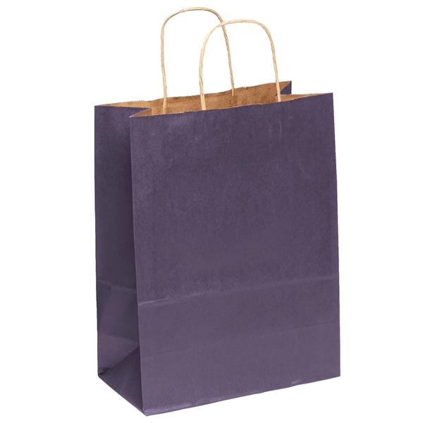 Matte paper shopper with a serrated cut top and twisted paper... from ASI 37940 Bag Makers Inc
