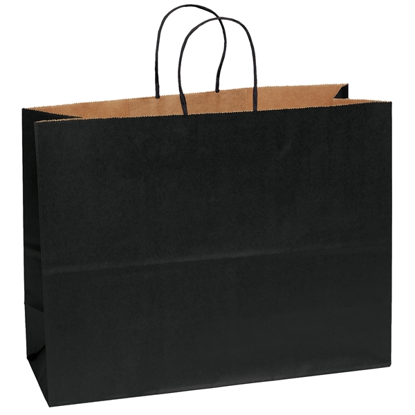 Matte paper shopper with a serrated cut top and twisted paper... from ASI 37940 Bag Makers Inc