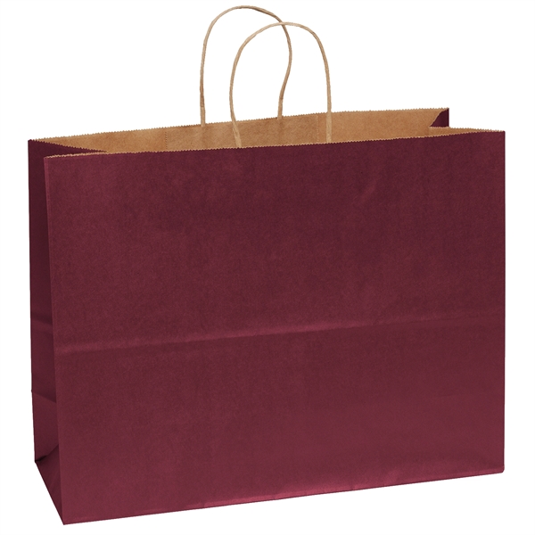 Matte paper shopper with a serrated cut top and twisted paper... from ASI 37940 Bag Makers Inc