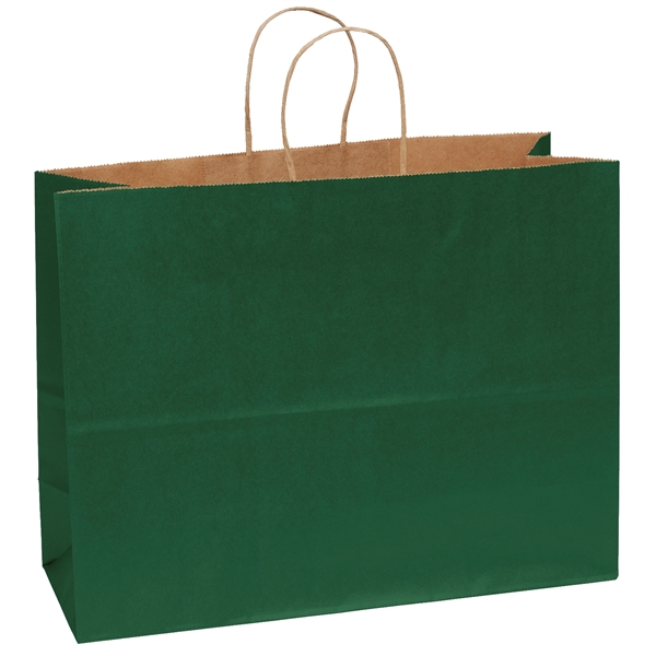 Matte paper shopper with a serrated cut top and twisted paper... from ASI 37940 Bag Makers Inc