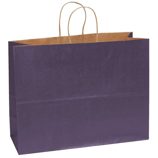 Matte paper shopper with a serrated cut top and twisted paper... from ASI 37940 Bag Makers Inc