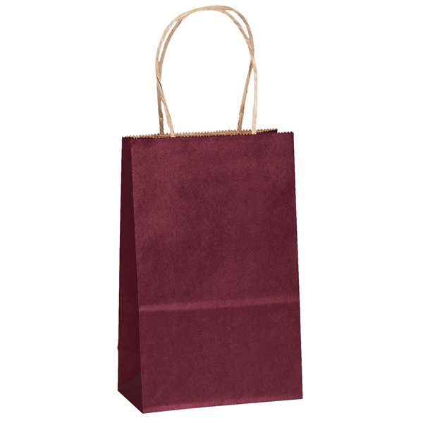 Matte paper shopper with a serrated cut top and twisted paper... from ASI 37940 Bag Makers Inc