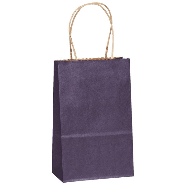 Matte paper shopper with a serrated cut top and twisted paper... from ASI 37940 Bag Makers Inc