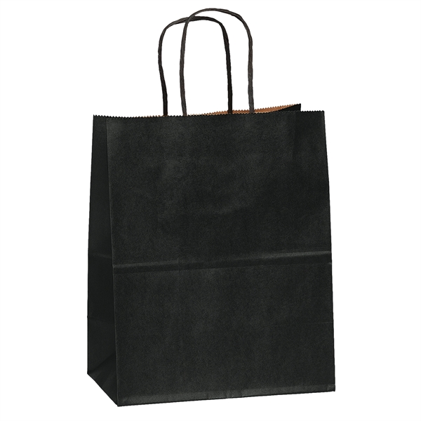 Matte paper shopper with a serrated cut top and twisted paper... from ASI 37940 Bag Makers Inc